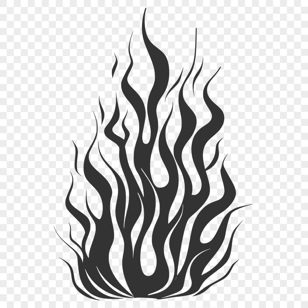 Unique Flames Vector Drawing