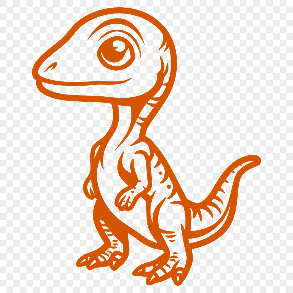 Free Baby Dinosaur In PDF & PNG