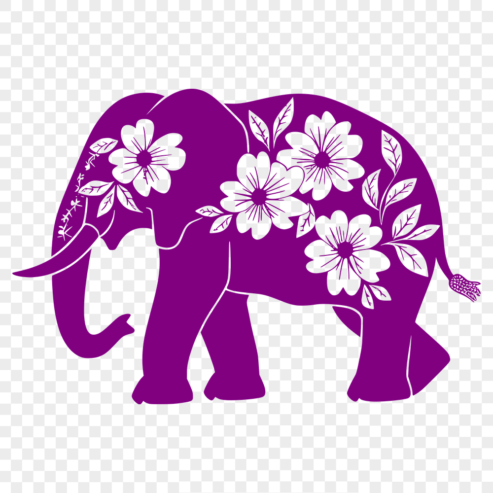 Free Floral Elephant Printable Artwork