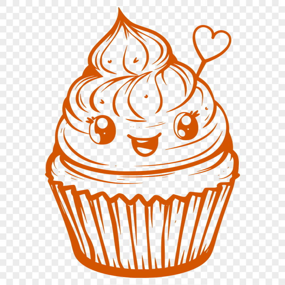 Artistic Cupcake Digital Drawing