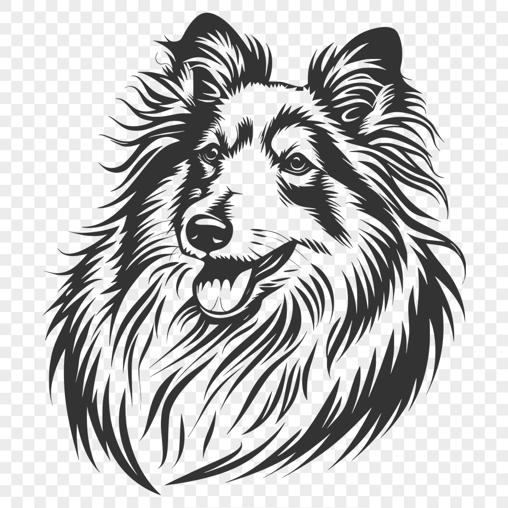 Free Creative Shetland Sheepdog Vector Illustration