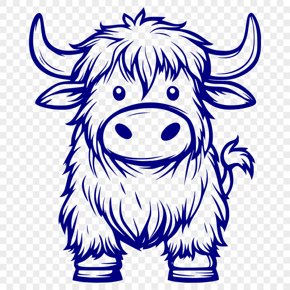 Highland Cow Vector Art In PNG & SVG - Free Digital Download