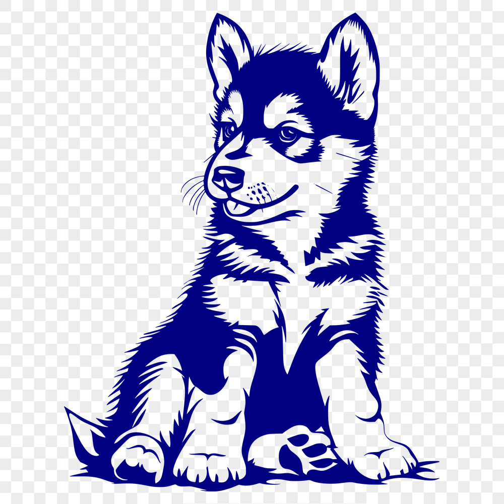 Sitting Husky Design