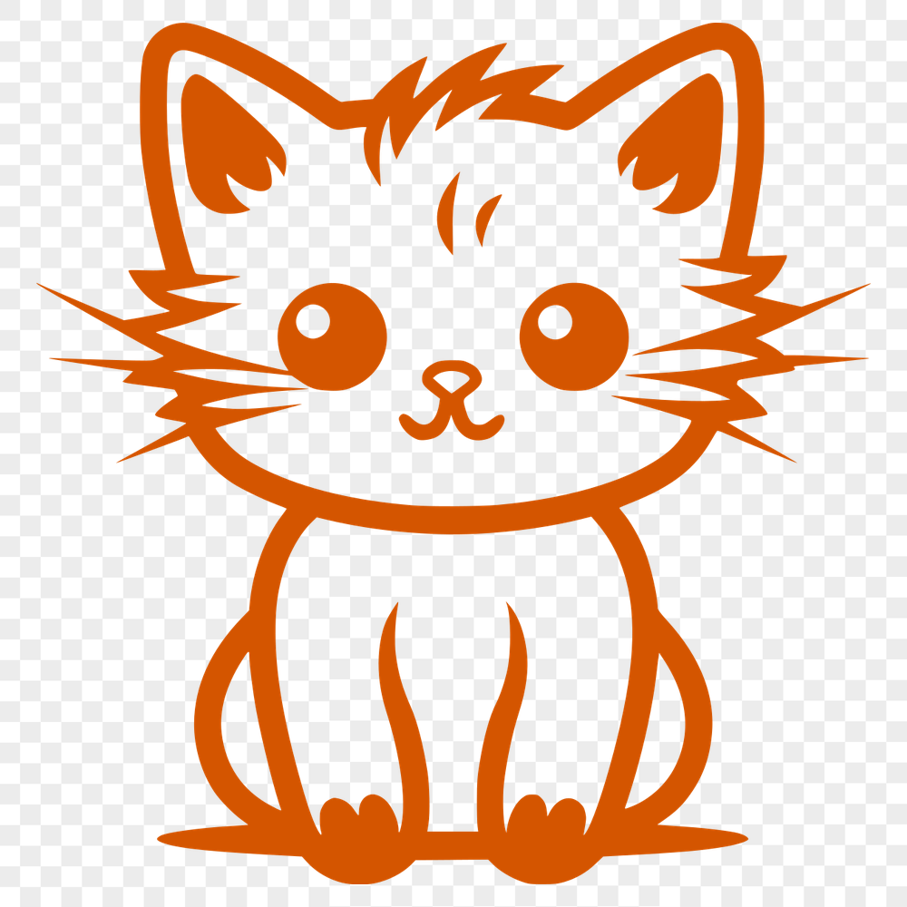 Cute Sitting Kitten Clip Art