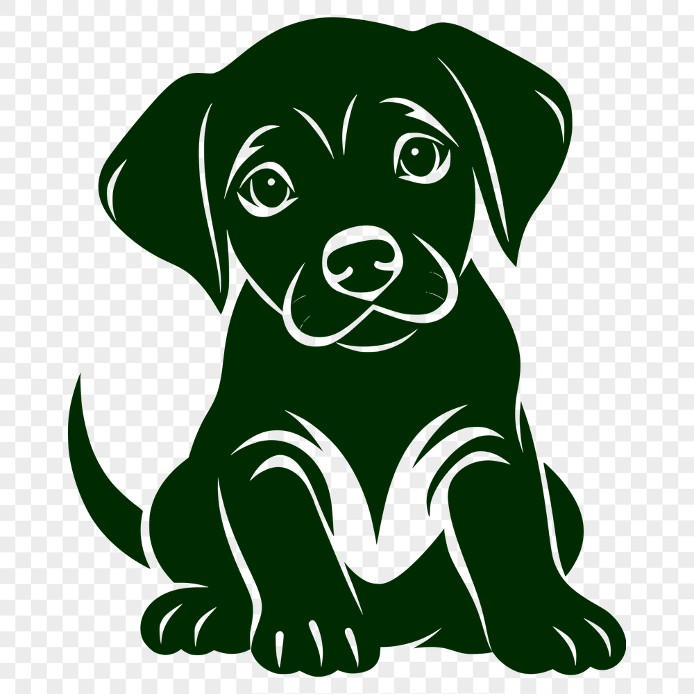 Artistic Sitting Puppy PNG