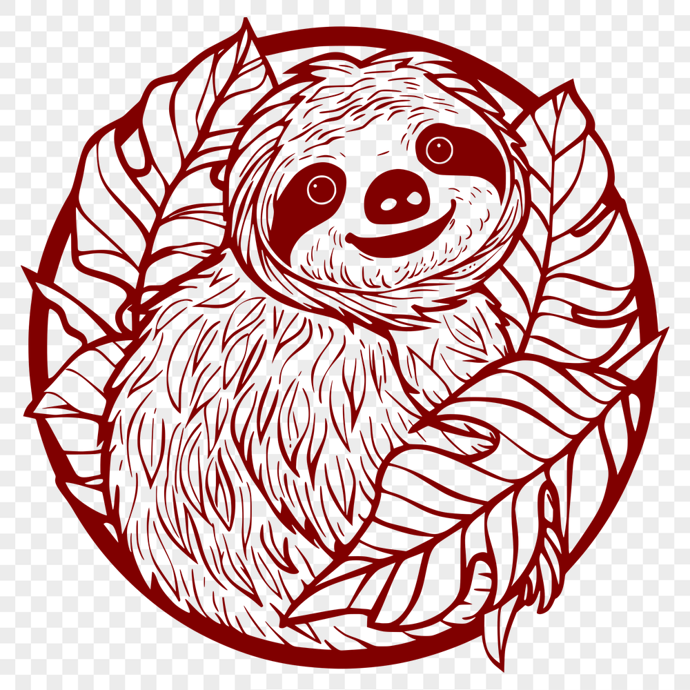 Free Artistic Sloth Vector Illustration