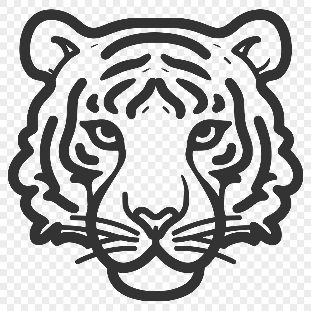 Free Tiger Simple Line Drawing