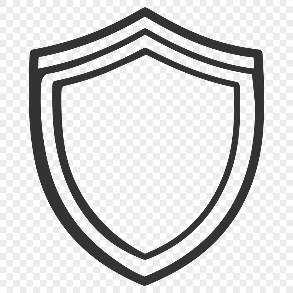 Vector illustration of a stylized shield icon in bold design A stylized shield icon made from vector shapes.