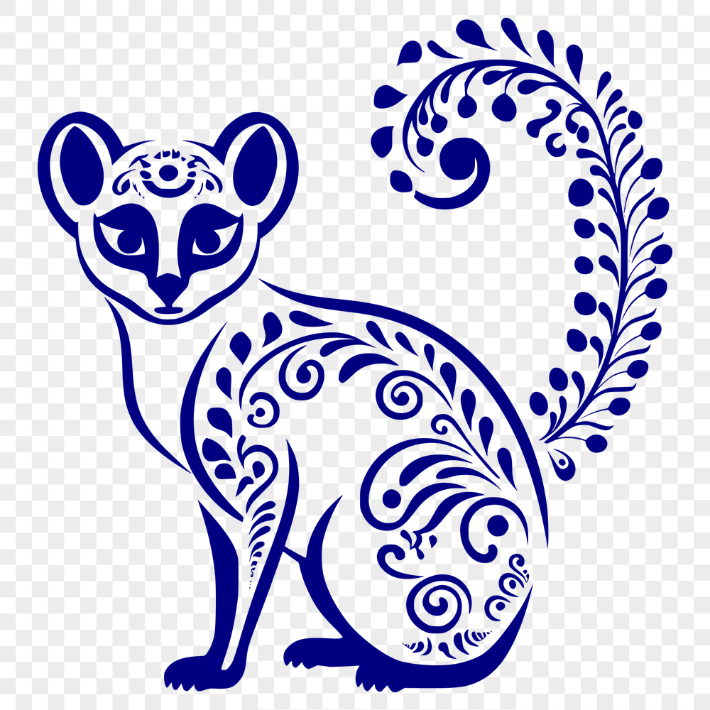 Ornate Lemur Vector Illustration