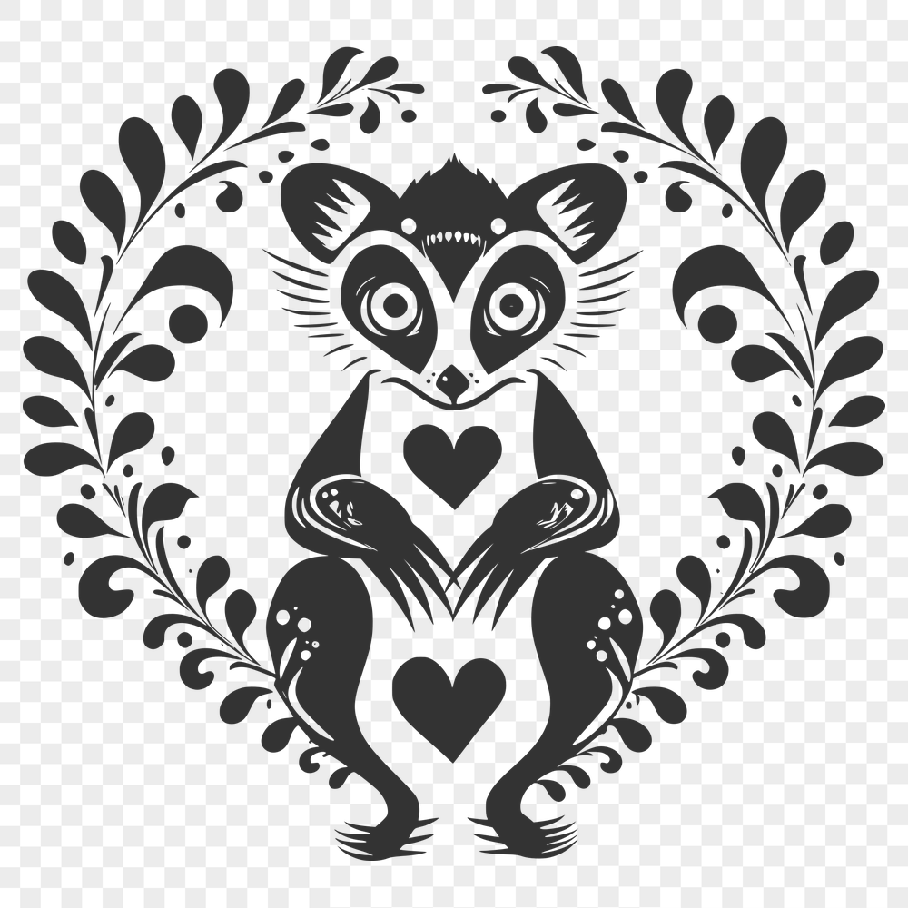 Ornate Lemur SVG, PNG, PDF And DXF Files