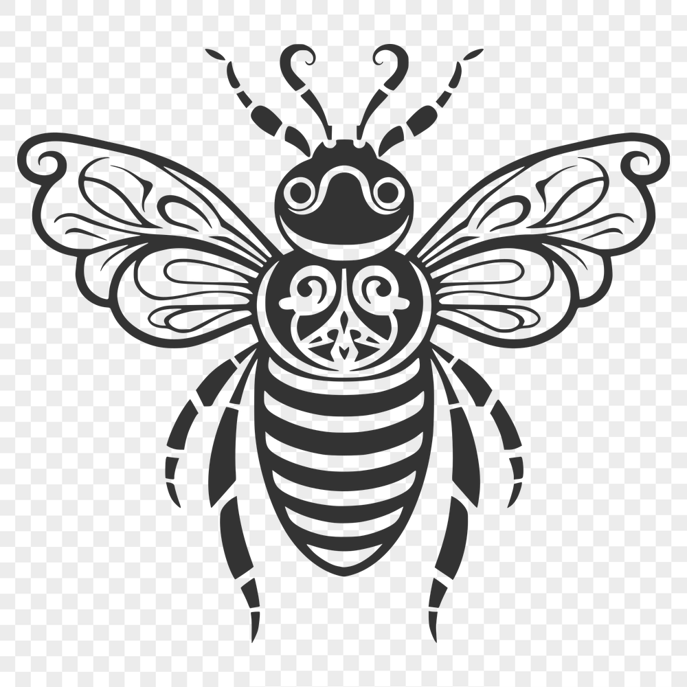 Free Ornate Bee Clip Art