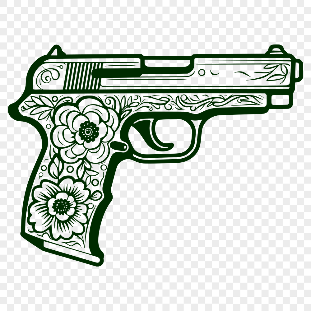 Creative Pistol Illustration In PNG For Free Download