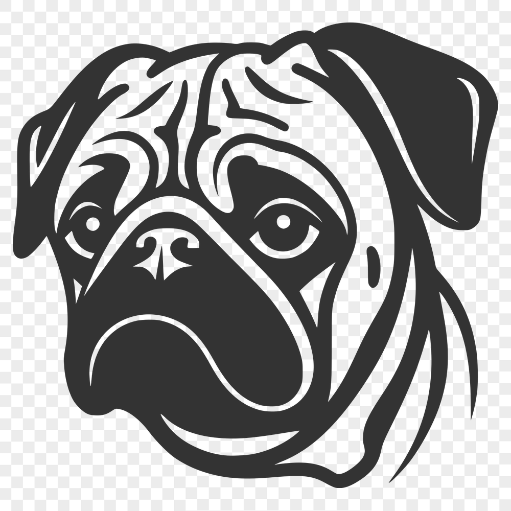 Free Unique Pug Digital Drawing