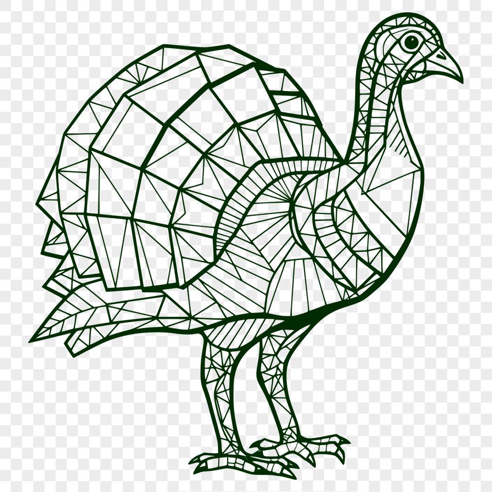 Artistic Turkey Vector Drawing