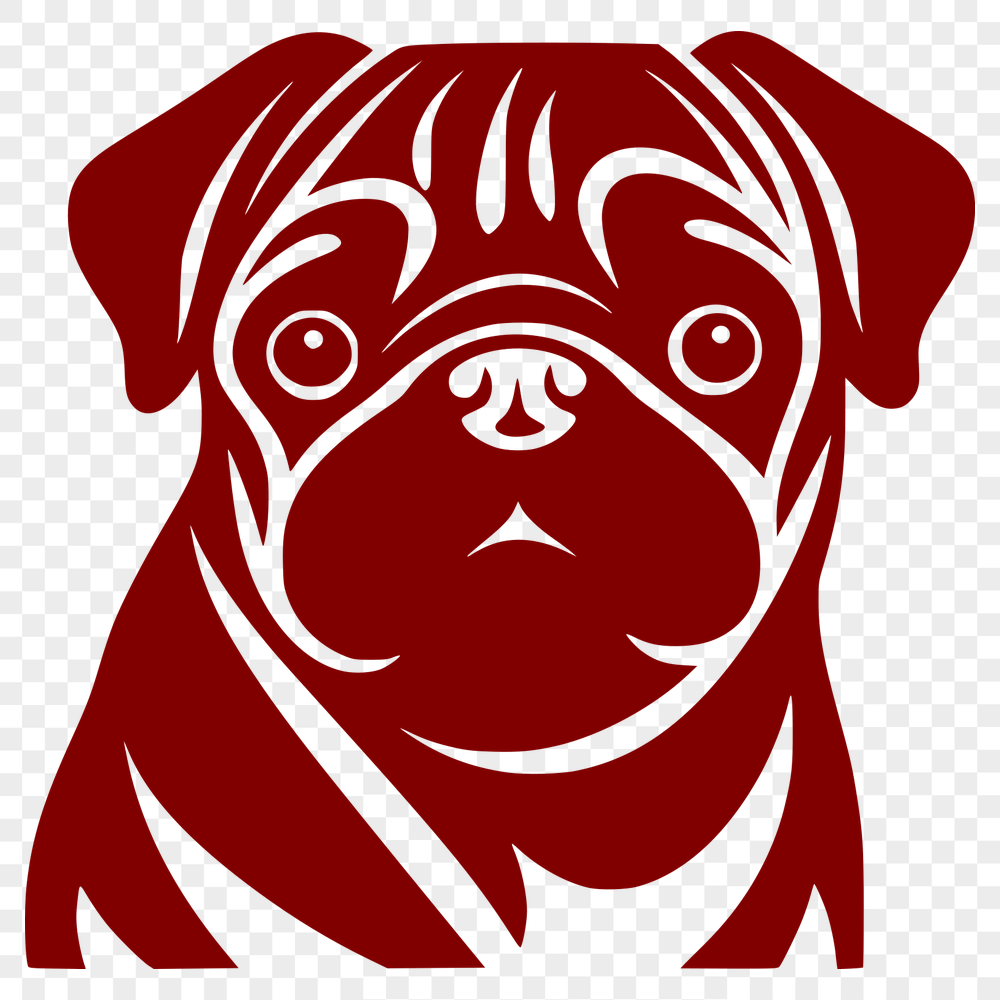 Artistic Pug SVG, PNG, PDF And DXF Files