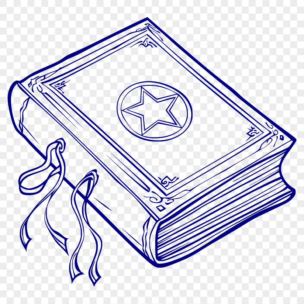 Unique Spell Book Vector Drawing