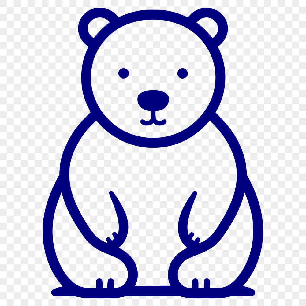 Beautiful Sitting Polar Bear Illustration