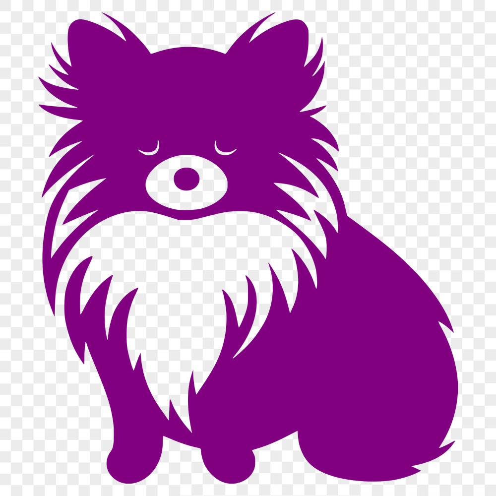 Sitting Pomeranian Vector Drawing