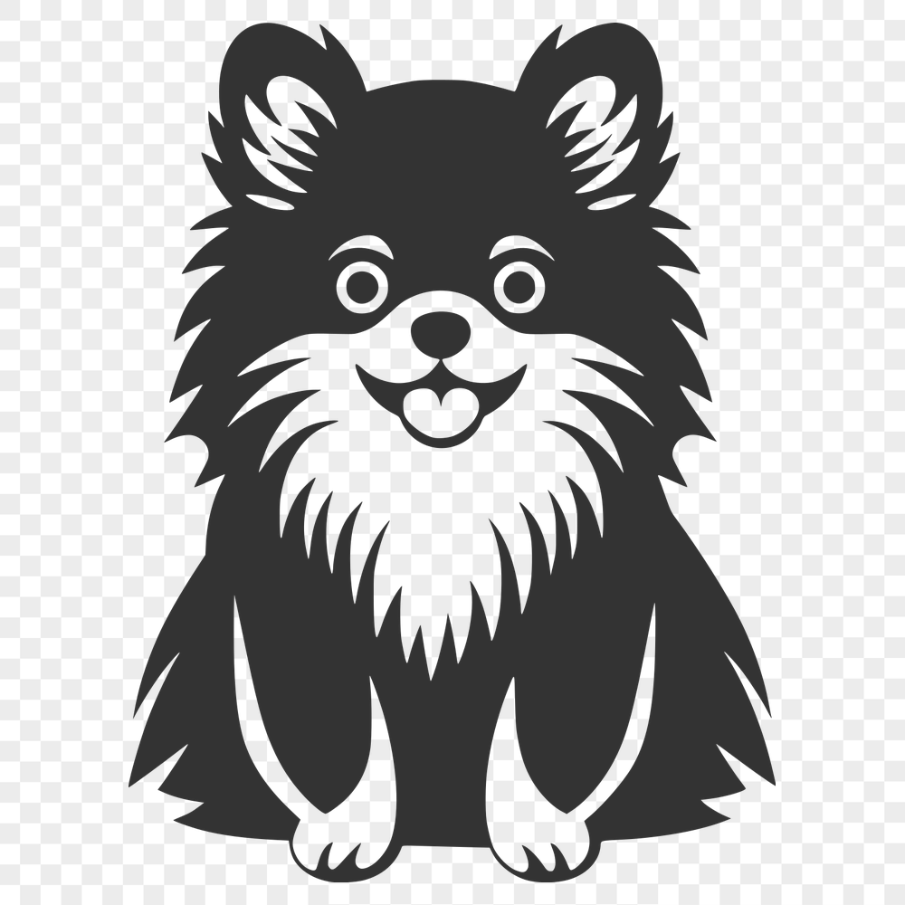 Artistic Sitting Pomeranian SVG