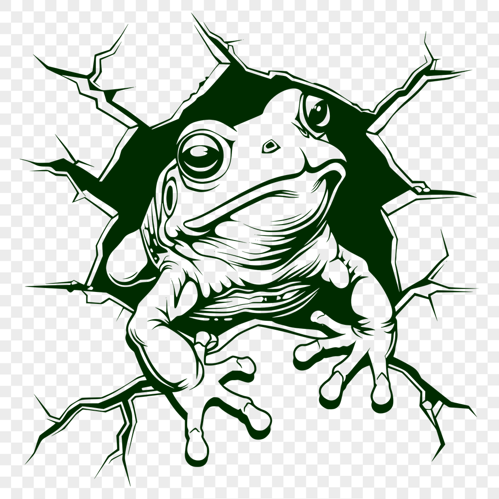 Stunning Toad Smashing Through Wall DXF