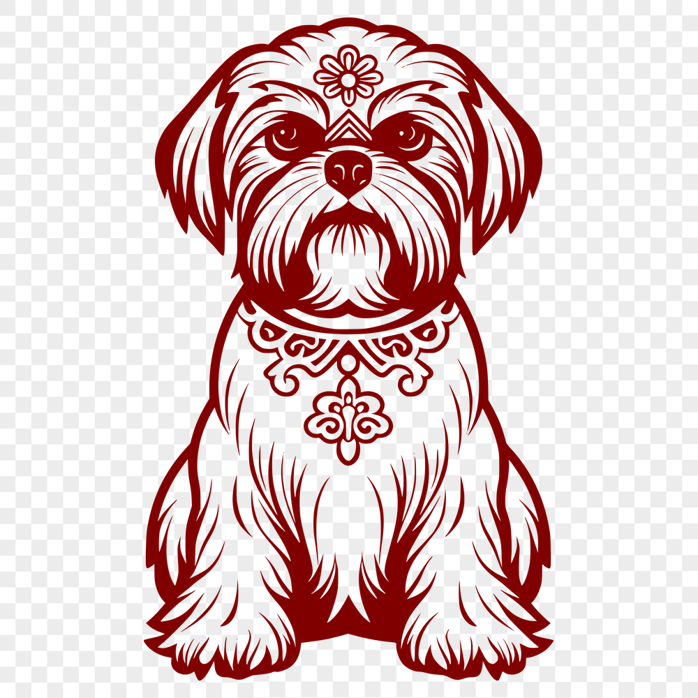 Stunning Shih Tzu Digital Drawing