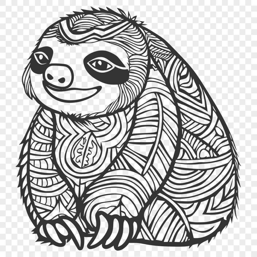 Beautiful Sloth Drawing