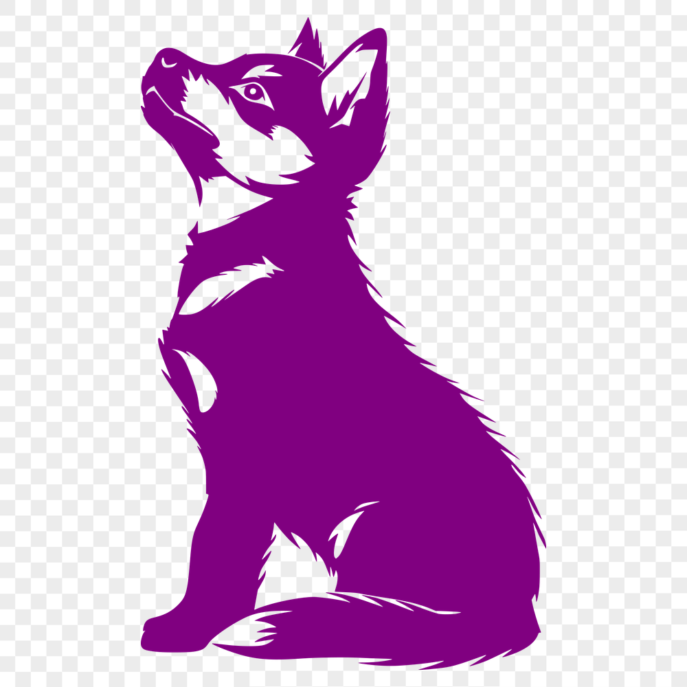 Creative Sitting Husky Clip Art