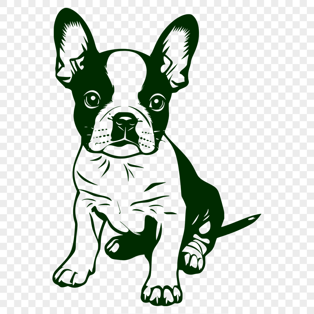 Artistic Sitting Puppy Vector Art