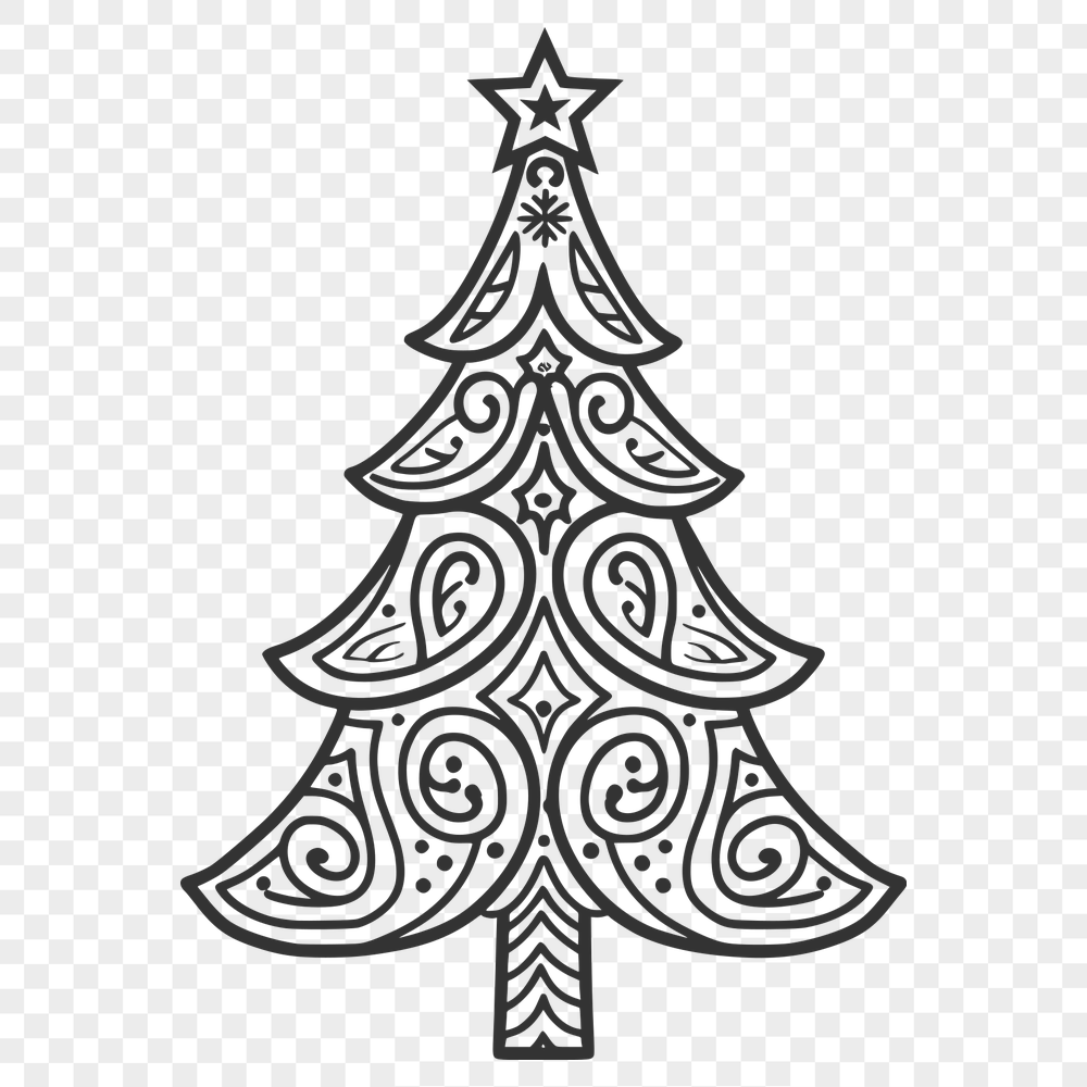 Beautiful Christmas Tree Vector Craft File