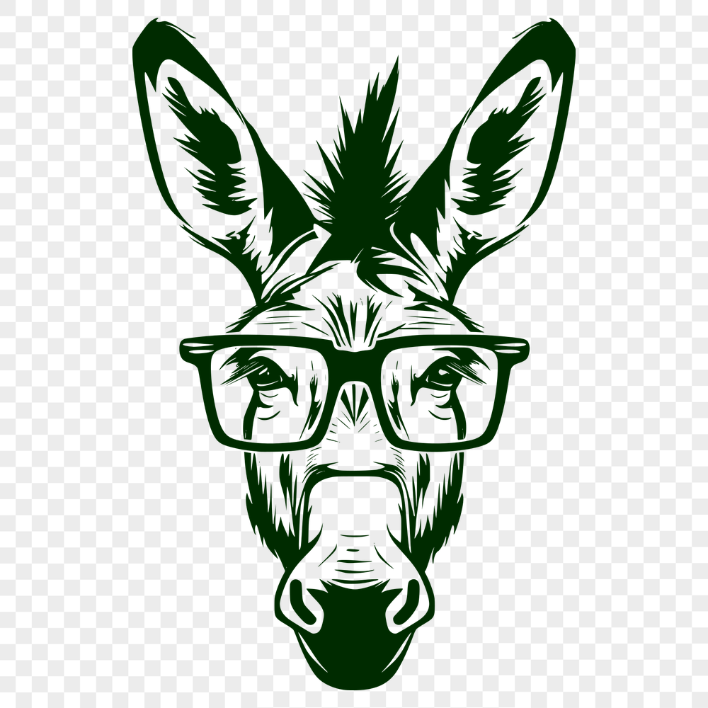 Artistic Donkey Wearing Glasses