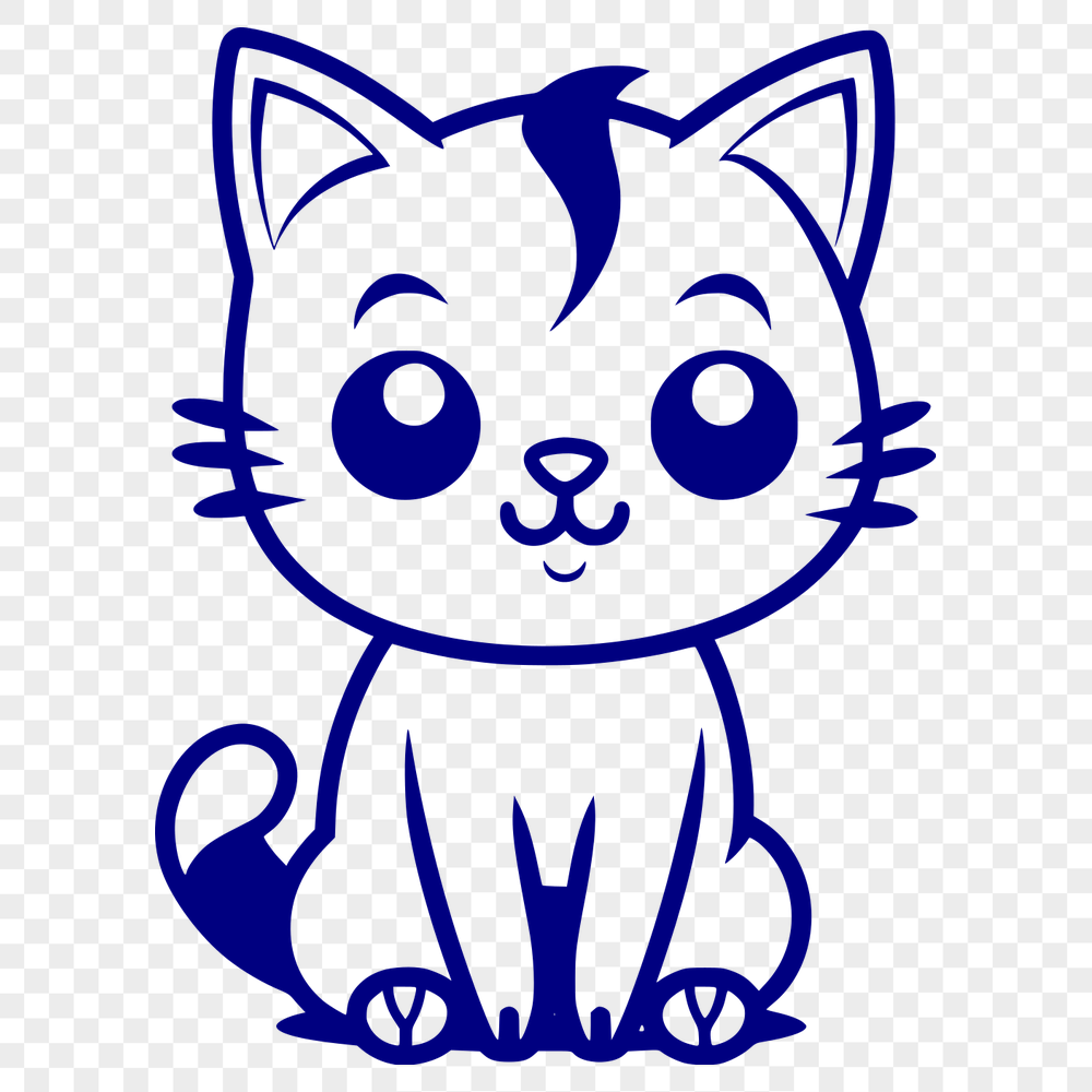 Cute Sitting Kitten PNG