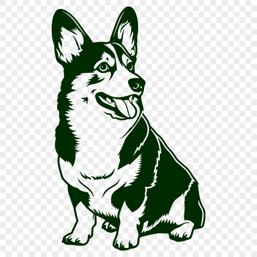 Stunning Sitting Welsh Corgi Stencil