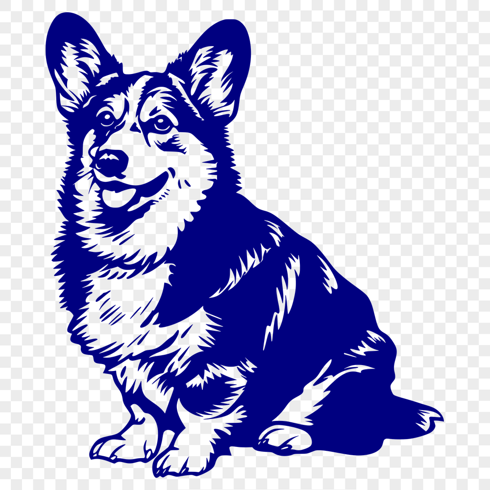 Beautiful Sitting Welsh Corgi Clip Art