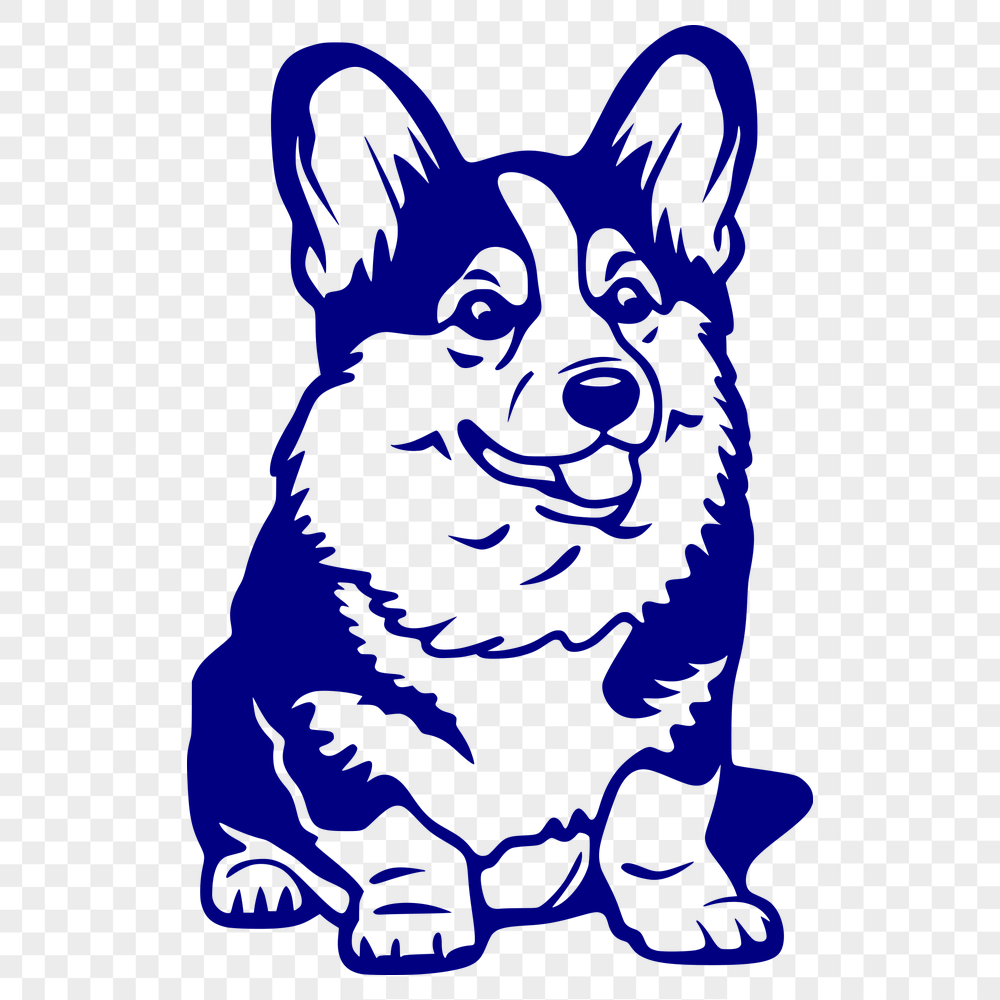 Artistic Sitting Welsh Corgi Template