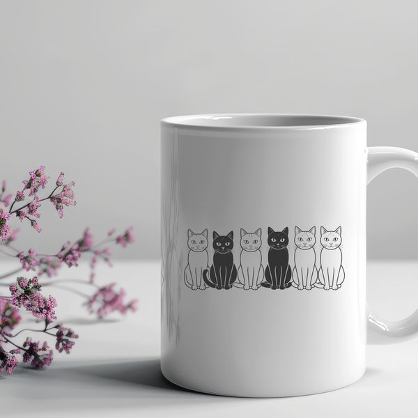 A stylized illustration of a domesticated cat, suitable for use in graphic design and digital art projects.