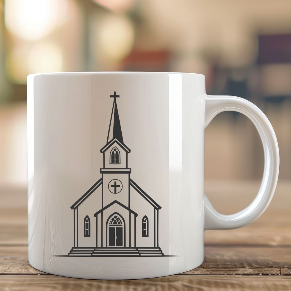 Baptist Church Architectural Illustration Baptist church vector design featuring an architectural illustration with detailed textures.