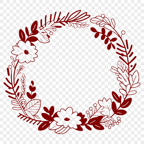 A hand-drawn floral wreath design in vector format, suitable for various digital applications.