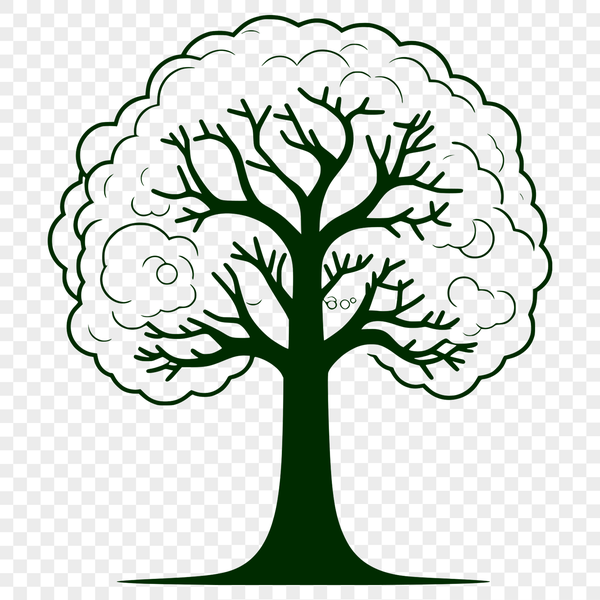 Free Scalable Tree Graphic Image A detailed digital drawing of a tree created with scalable graphics technology.