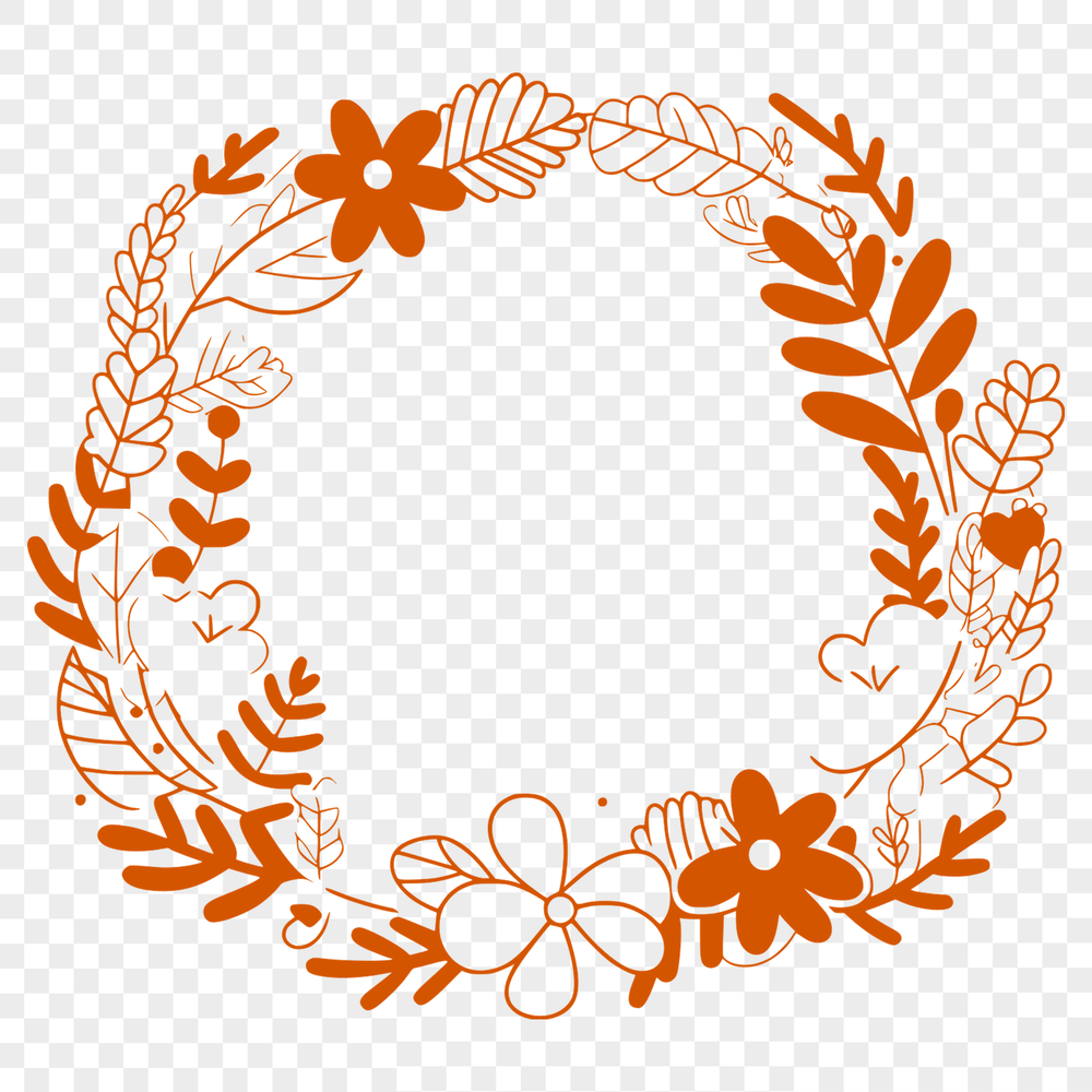 Beautiful Free Wreath Clipart SVG A decorative floral wreath created using vector art.