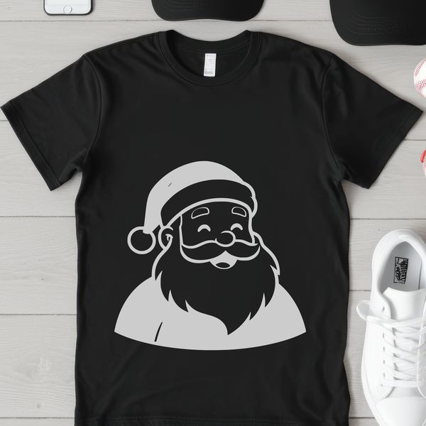 A digital illustration of Father Christmas in silhouette form, suitable for commercial and personal use.