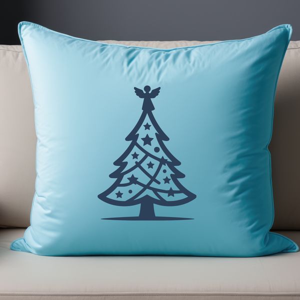 A festive Christmas tree with ornaments and lights, suitable for commercial or personal use in various designs.