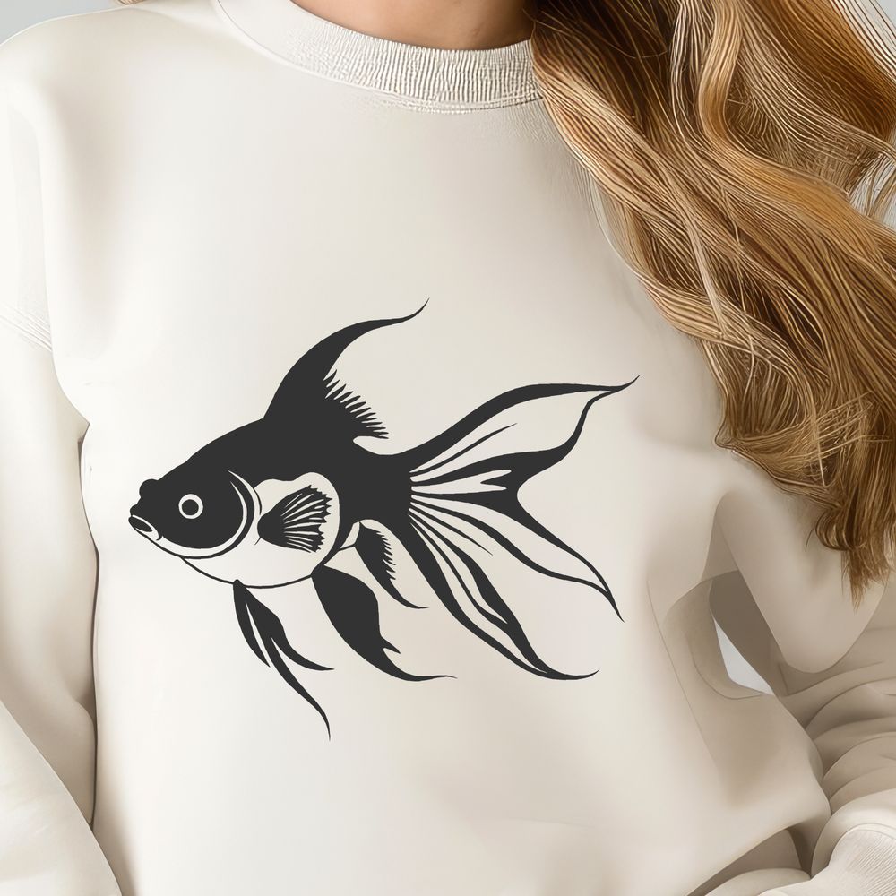 Colorful Goldfish Vector Art A colorful goldfish swimming in water, designed as vector art.