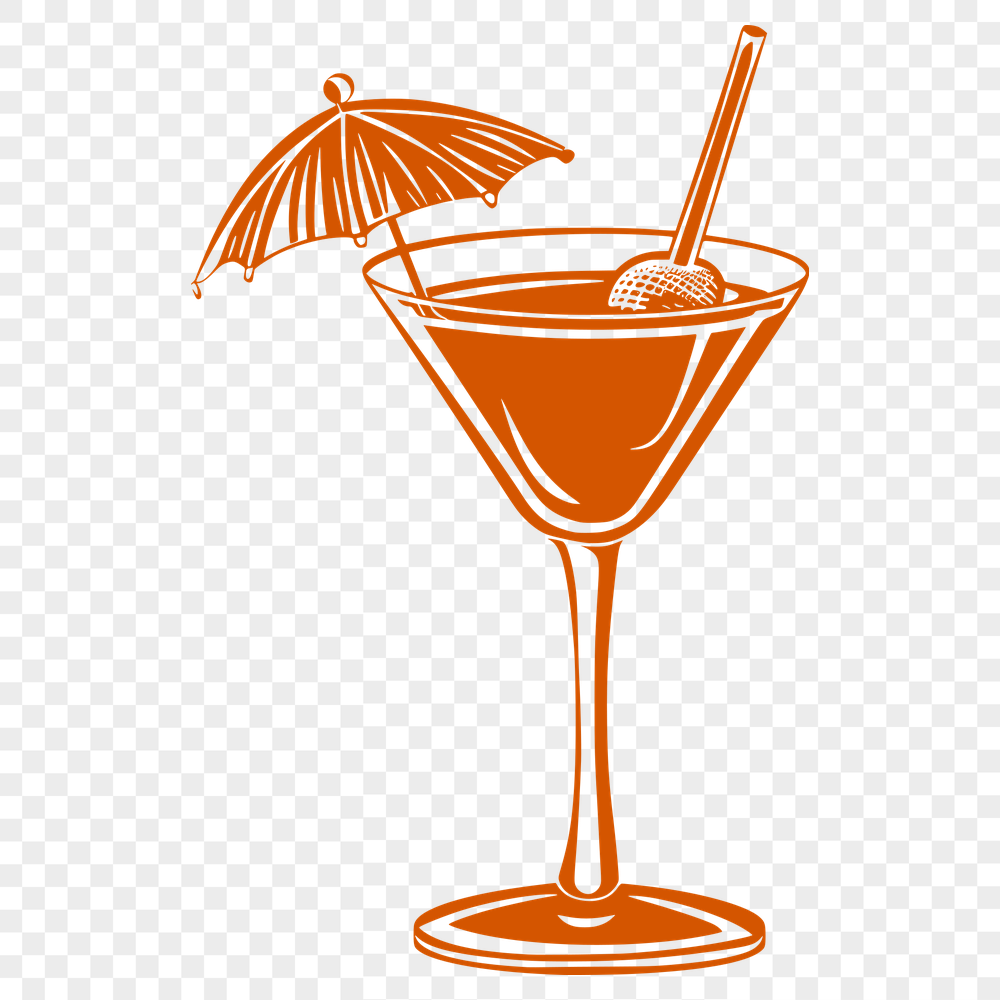 Cocktail In SVG, PNG, PDF And DXF Formats