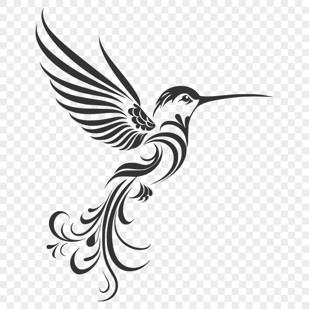 Ornate Bird - Laser PNG