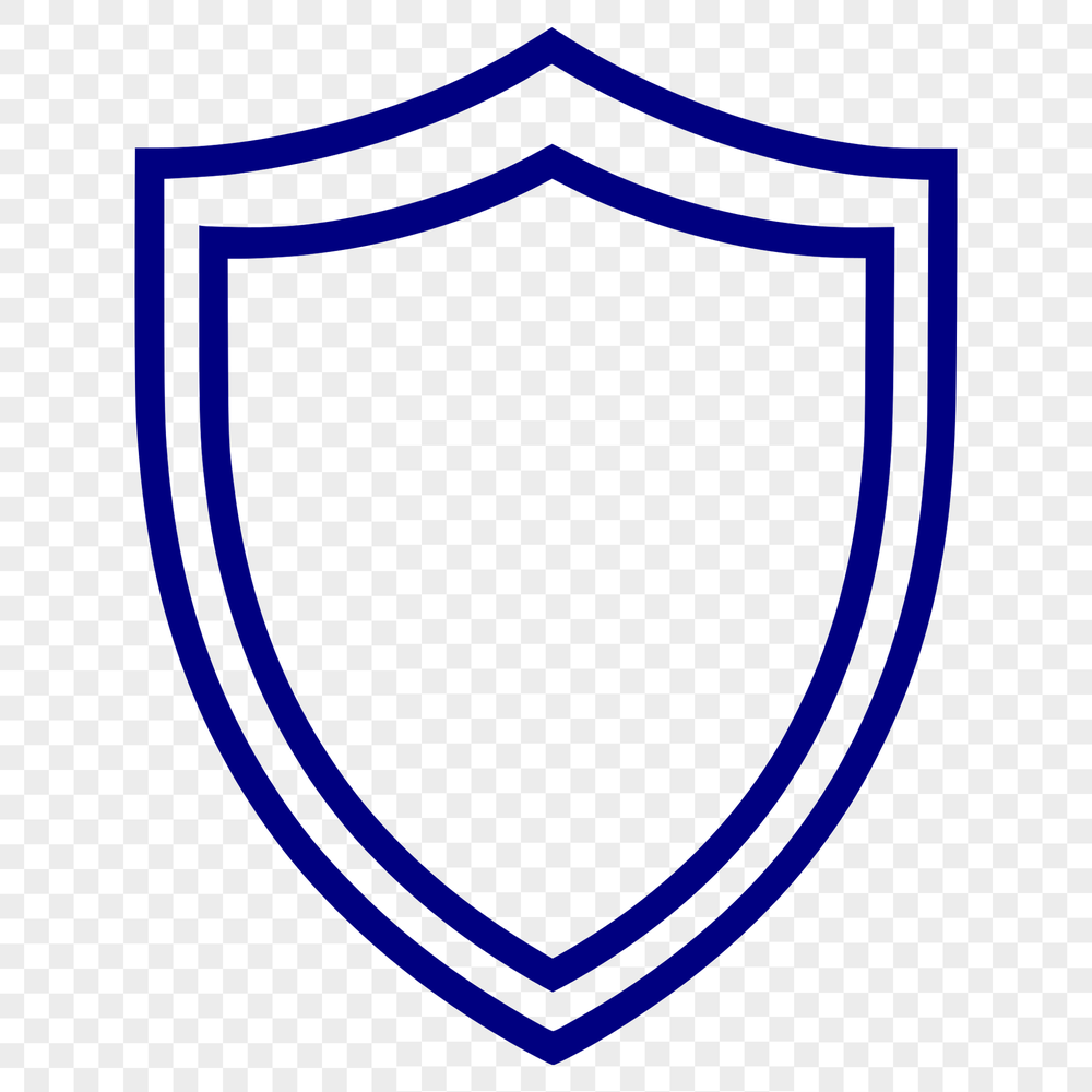 Vector Shield Icon - Simple Shield Design for Vector Art Projects A simple line drawing of a shield, suitable for vector art designs.