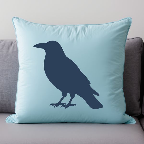 A digital illustration of a crow in silhouette form, suitable for various uses including commercial and personal projects.