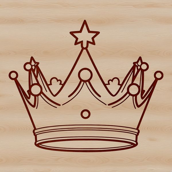 Regal Crown Vector Art A vector illustration of a regal crown with intricate details, suitable for digital editing and printing.