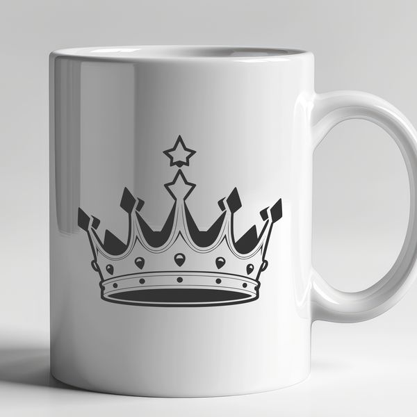 A digital crown design suitable for cutting machines like Cricut or laser cutters.