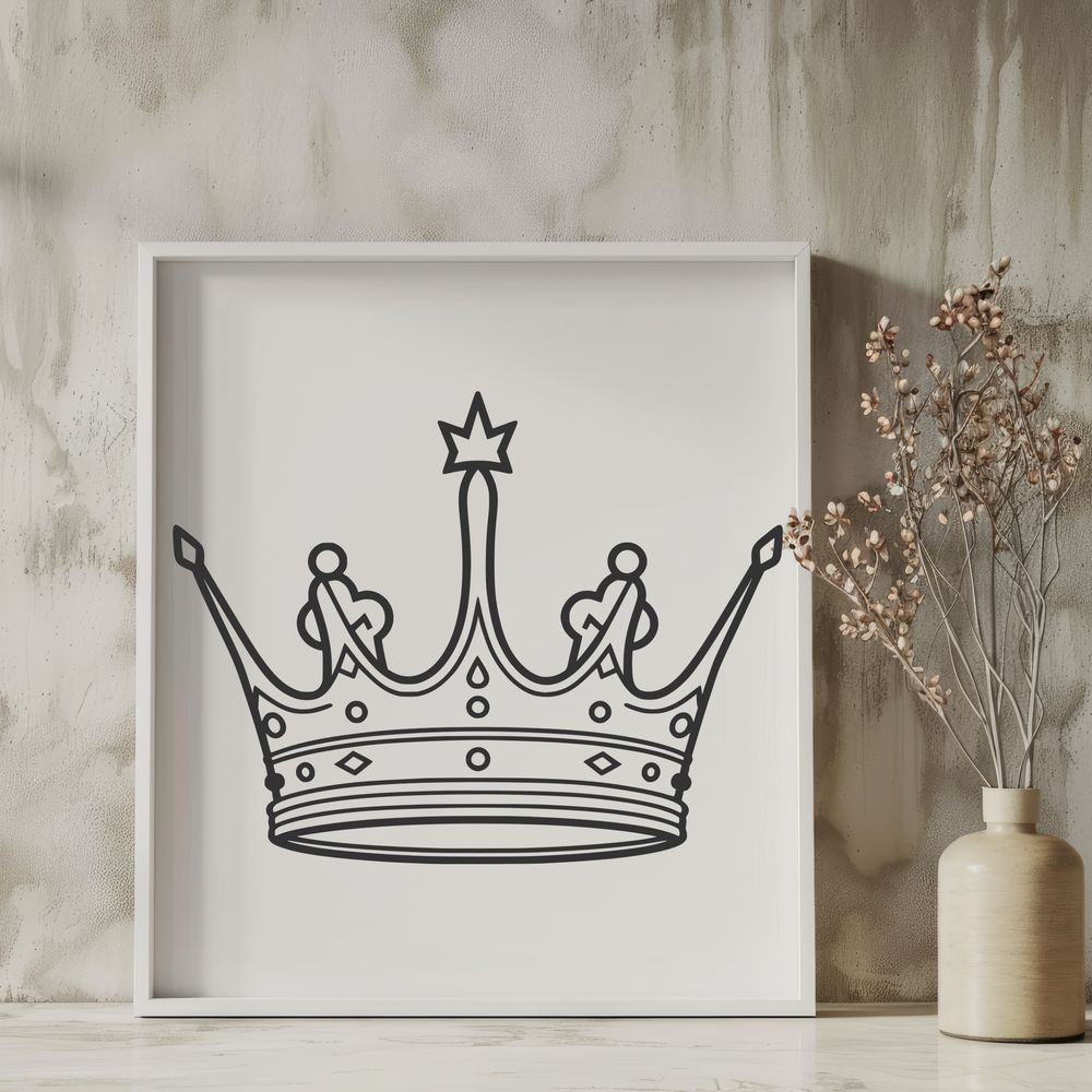 Beautiful Crown Illustration A digital illustration of a crown with intricate details.