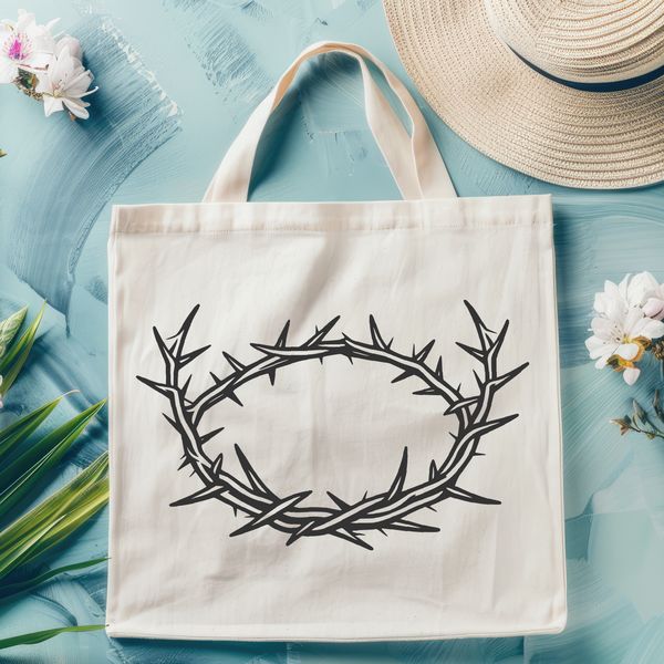 Sacred Symbolism in Floral Form A crown made from thorns, symbolizing sacrifice and spirituality.